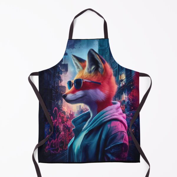 Item preview, Fox Portrait. hip-hop style, cyberpunk style, graffiti fashion, wearing sunglasses designed and sold by FoxVibes.