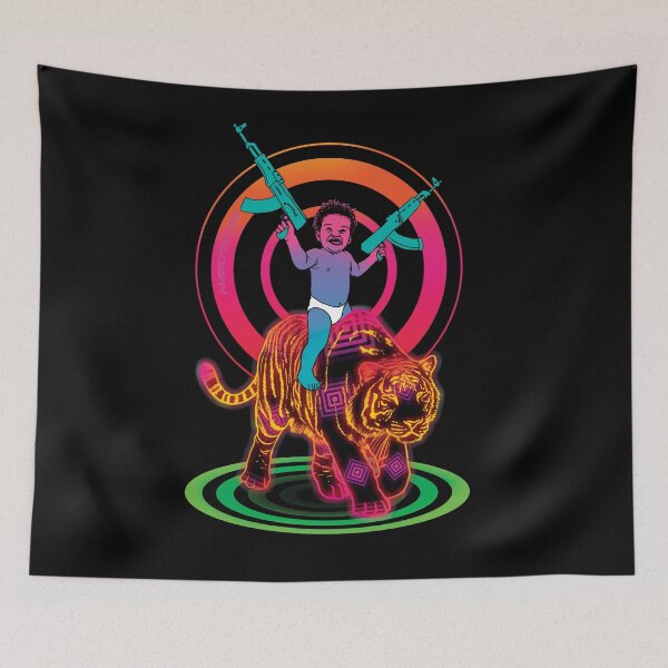 Item preview, Baby With Guns Rides Disco Tiger designed and sold by Ambidexter.