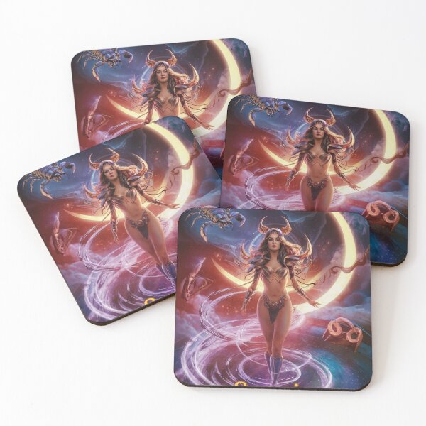 Item preview, Scorpio Zodiac, whimsical lady, Scorpio girl, cosmos goddess, sexy girl designed and sold by ZodiacWonders.