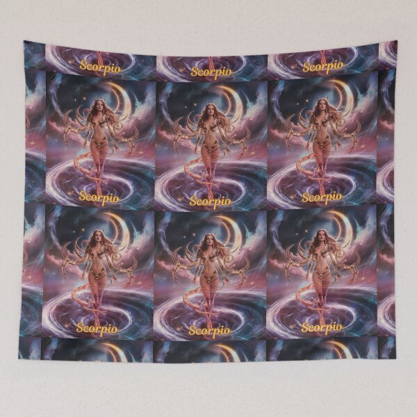 Item preview, Scorpio Zodiac, whimsical lady, Scorpio girl, cosmos goddess, sexy girl designed and sold by ZodiacWonders.