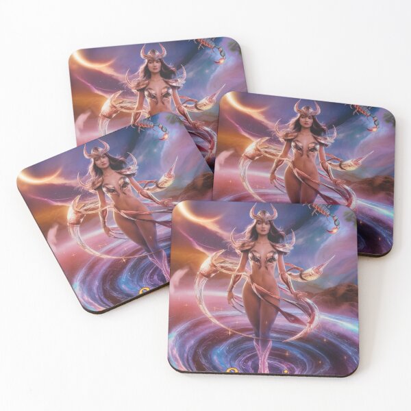 Item preview, Scorpio Zodiac, whimsical lady, Scorpio girl, cosmos goddess, sexy girl designed and sold by ZodiacWonders.