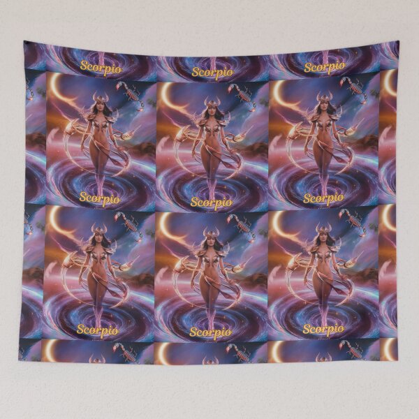 Item preview, Scorpio Zodiac, whimsical lady, Scorpio girl, cosmos goddess, sexy girl designed and sold by ZodiacWonders.
