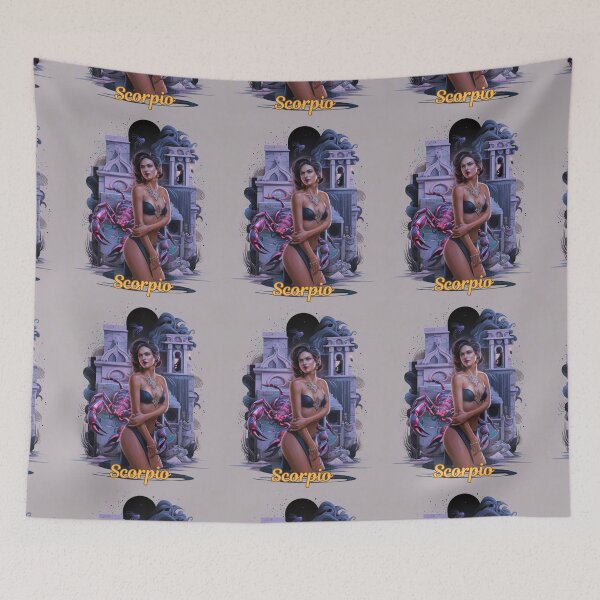 Item preview, Scorpio Zodiac, whimsical lady, Scorpio girl, cosmos goddess, sexy girl designed and sold by ZodiacWonders.