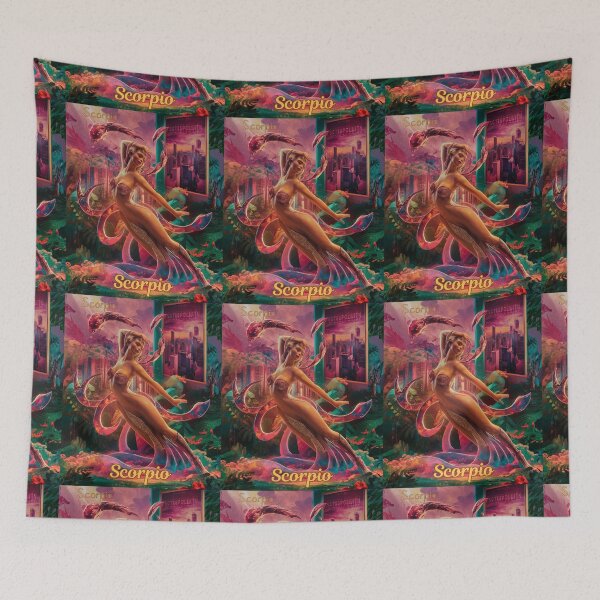 Item preview, Scorpio Zodiac, whimsical lady, Scorpio girl, cosmos goddess, sexy girl designed and sold by ZodiacWonders.