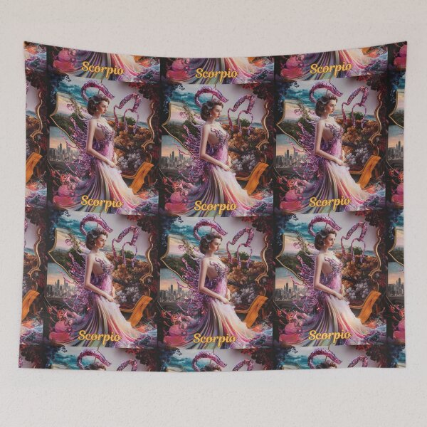 Item preview, Scorpio Zodiac, whimsical lady, Scorpio girl, cosmos goddess, sexy girl designed and sold by ZodiacWonders.
