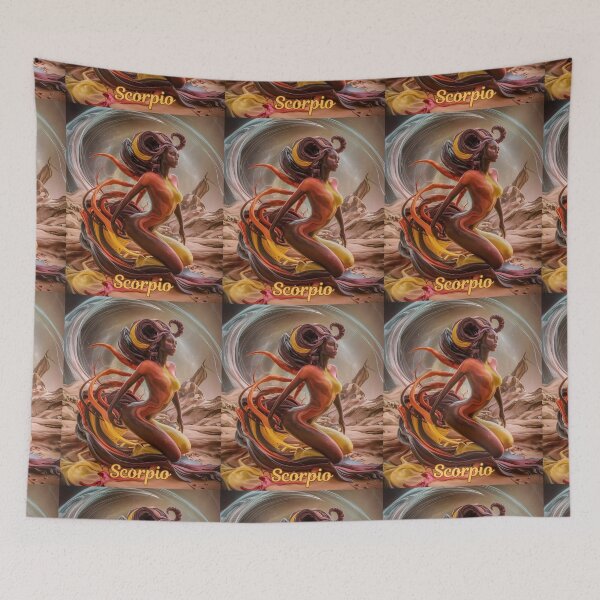 Item preview, Scorpio Zodiac, whimsical lady, Scorpio girl, cosmos goddess designed and sold by ZodiacWonders.