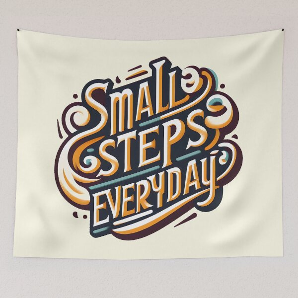 Item preview, Small steps everyday, typography designed and sold by maxmaj.