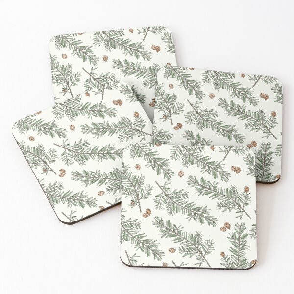 Item preview, Western Hemlock Leaves and Cones Botanical Art Seamless Pattern Design designed and sold by Created-by-CC.