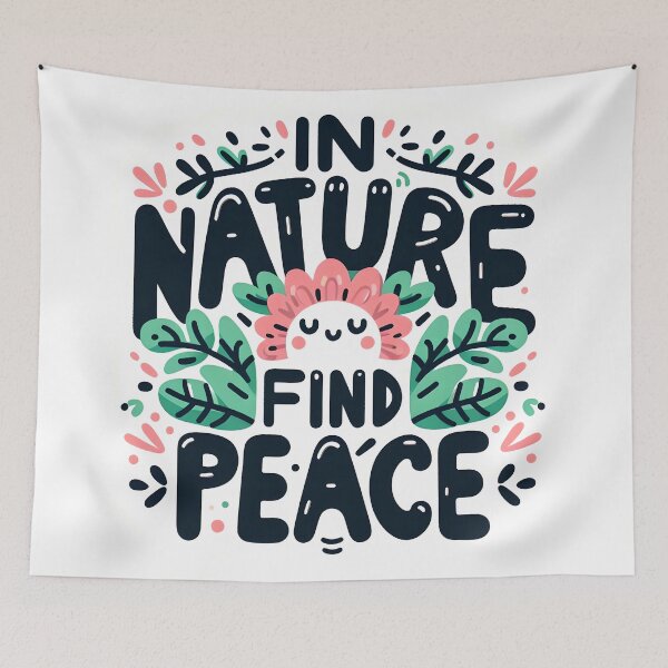 Item preview, In nature find peace, typography, PUN designed and sold by maxmaj.