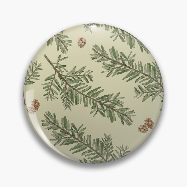 Item preview, Western Hemlock Leaves and Cones Botanical Art Seamless Pattern Design designed and sold by Created-by-CC.