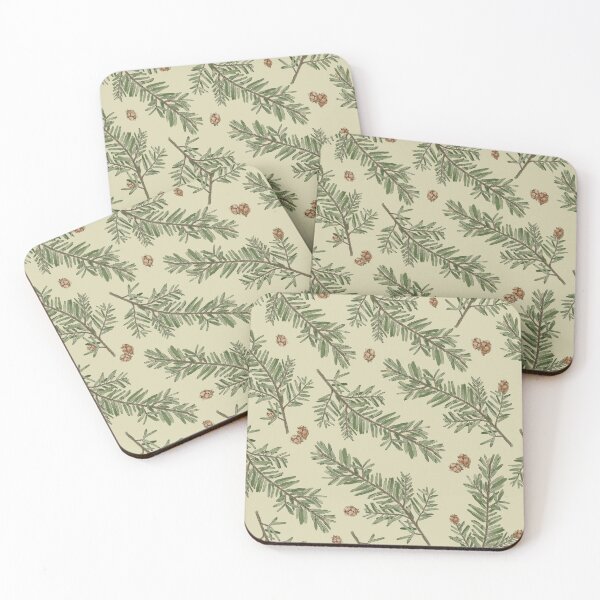 Item preview, Western Hemlock Leaves and Cones Botanical Art Seamless Pattern Design designed and sold by Created-by-CC.