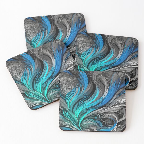 Item preview, Zentangle design fine lines blue and gray shade designed and sold by Blessinger77.