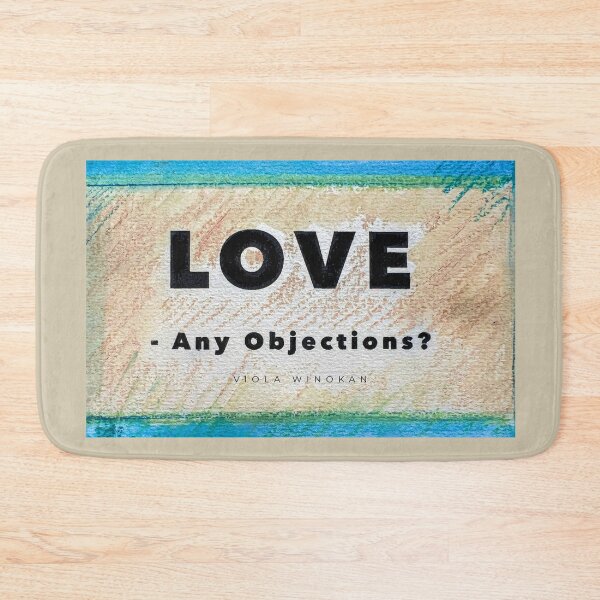 Item preview, LOVE - Any Objections? | Beige-Blue-Green | Pop Art Signature artwork designed and sold by Viola Winokan.