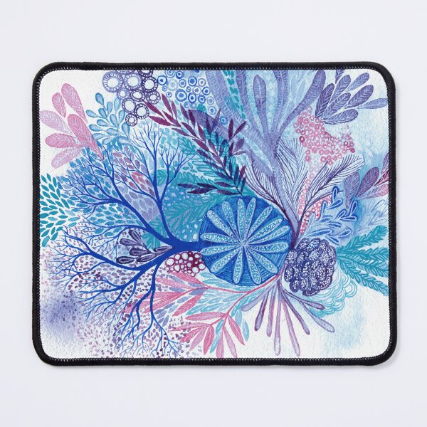 Item preview, Turquoise Reef - Intuitive abstract watercolour painting in bright turquoise, blue, purple and pink designed and sold by klbailey.
