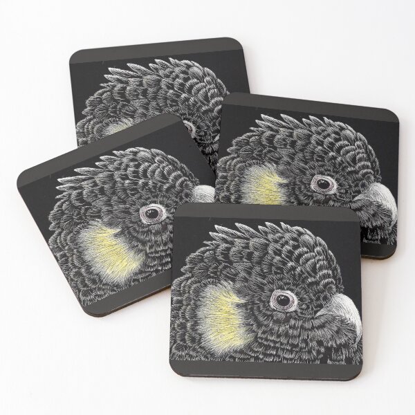 Item preview, Yellow Tailed Cockatoo - scraperboard. designed and sold by Nature in Tasmania.