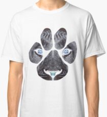 Lion Paw Print Face With Blue Eyes Classic T-Shirt