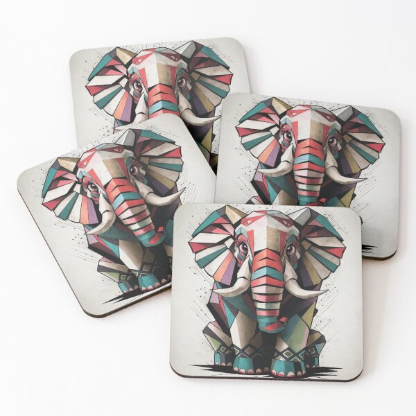 Item preview, Elephant Portrait. cubism elephant, paper elephant designed and sold by ElephantVibes.