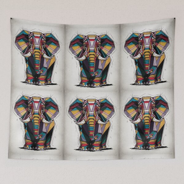 Item preview, Elephant Portrait. cubism elephant, paper elephant designed and sold by ElephantVibes.