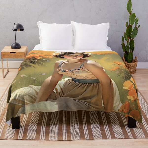 Item preview, Young Girl Radiating Joy in a Field of Flowers designed and sold by Sanctum Icons.
