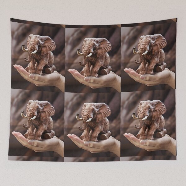 Item preview, Elephant Portrait. palm size designed and sold by ElephantVibes.