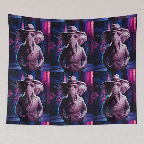 Item preview, Elephant Portrait. graffiti fashion, hip-hop style, cyberpunk style designed and sold by ElephantVibes.