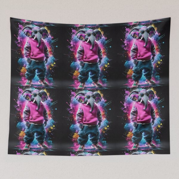 Item preview, Elephant Portrait. graffiti fashion, hip-hop style, cyberpunk style designed and sold by ElephantVibes.