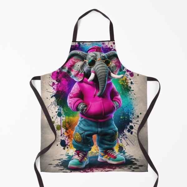 Item preview, Elephant Portrait. graffiti fashion, hip-hop style, cyberpunk style designed and sold by ElephantVibes.