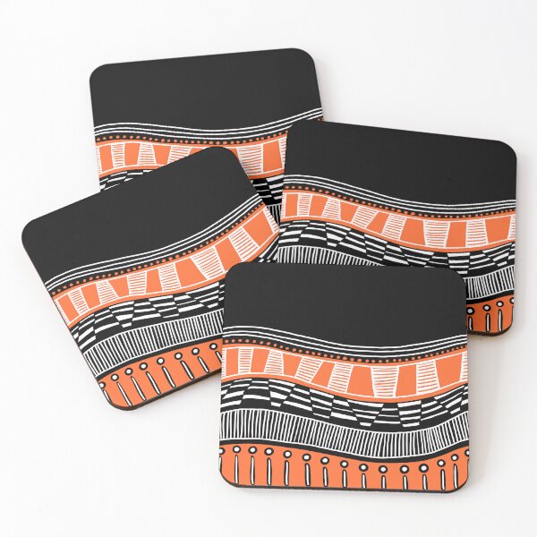Item preview, "Waves Of Orange" | Digital Pattern designed and sold by LiseHoltArt.