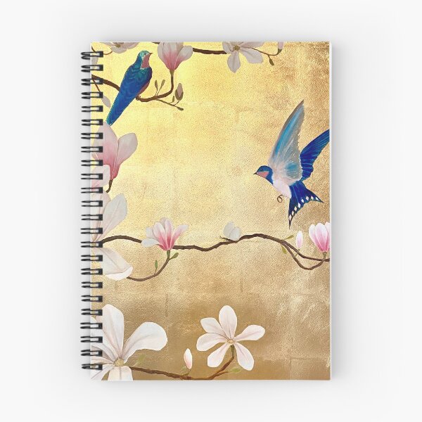 Item preview, Chinoiserie art Exquisite Magnolias and Birds on gold leaf designed and sold by SyncopeMars.