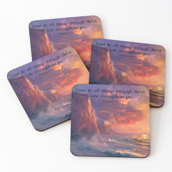 Item preview, Cliffs Along the Beach Philippians 4:13 designed and sold by Olivercat2018.