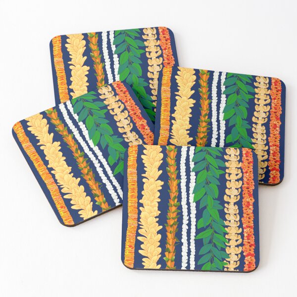 Item preview, Hawaiian Flower Lei Stand-on Navy designed and sold by Linda Maliuana.