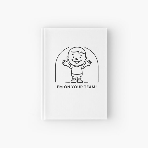 Item preview, I'M ON YOUR TEAM! Smiling Boy Embraces Support in Black & White designed and sold by SplashTastic.
