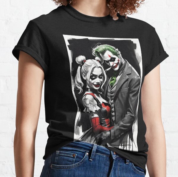 Harley quinn and joker t shirt hotsell