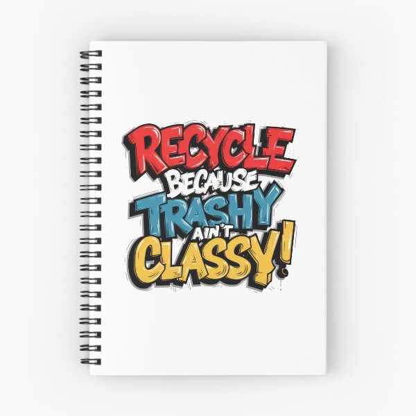 Item preview, RECYCLE BECAUSE TRASHY AIN'T CLASSY! Graffiti Art in Blue, Red & Gray designed and sold by SplashTastic.