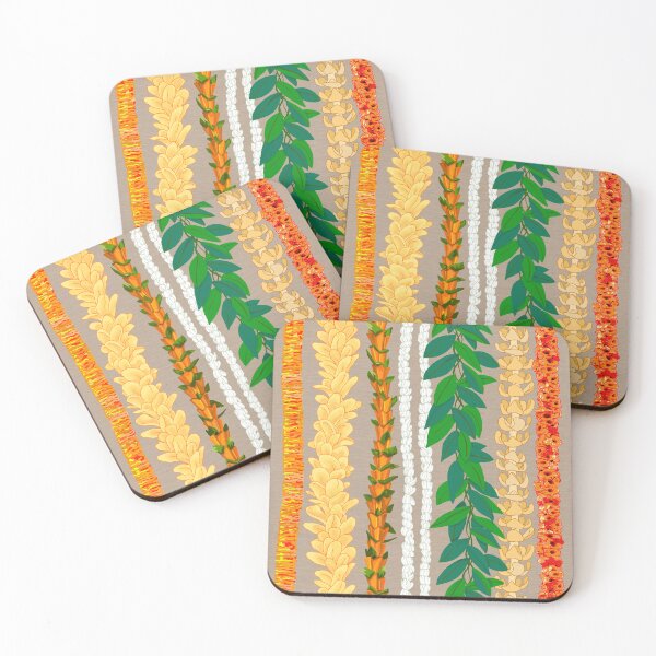 Item preview, Hawaiian Flower Lei Stand-Tan bkgrd designed and sold by Linda Maliuana.
