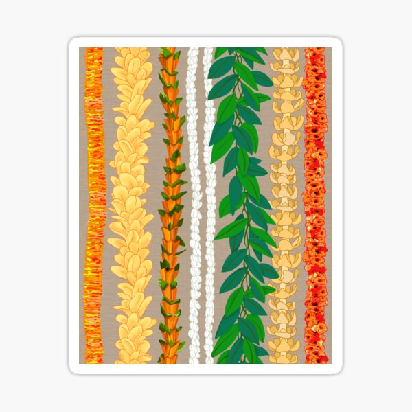 Item preview, Hawaiian Flower Lei Stand-Tan bkgrd designed and sold by Linda Maliuana.