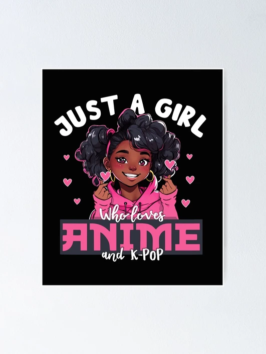 Anime and K-Pop Black African American Girl Who Loves Korean Music