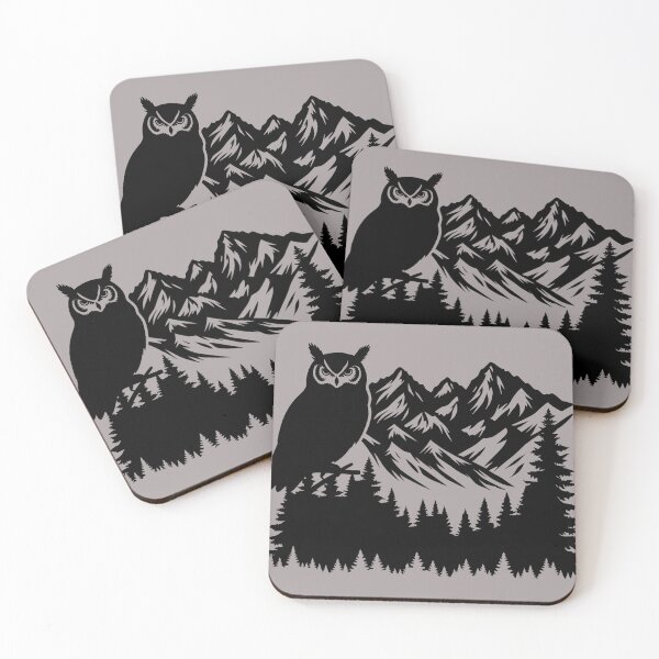 Item preview, Owl + Mountain Silhouette  designed and sold by DesignsByKazu.