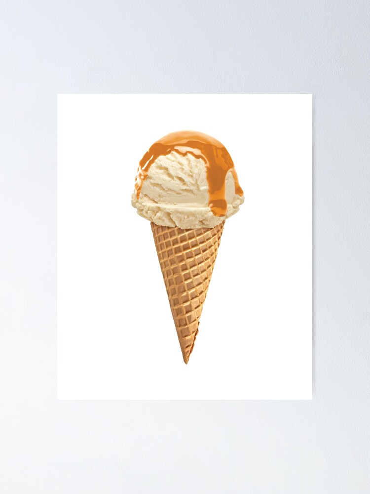 Yummy Waffel Kegel Eis Mit Karamell" Poster Von Fallenrevol | Redbubble