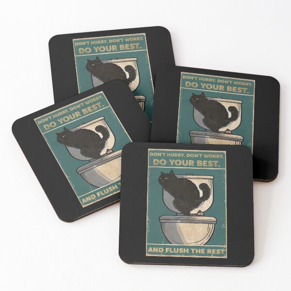 Item preview, Do your best and flush the rest - cute black cat  designed and sold by SameeraDammeyer.