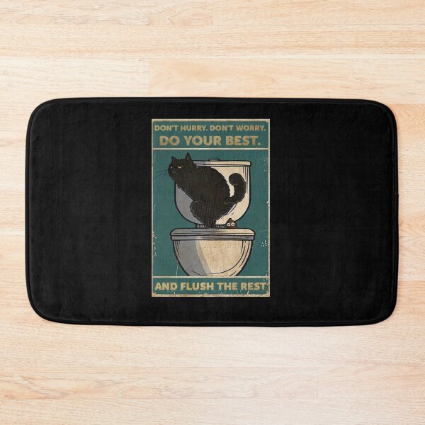 Item preview, Do your best and flush the rest - cute black cat  designed and sold by SameeraDammeyer.
