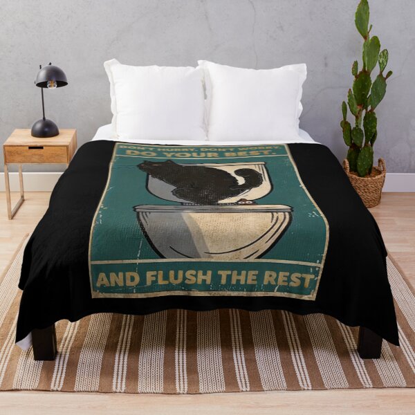 Item preview, Do your best and flush the rest - cute black cat  designed and sold by SameeraDammeyer.