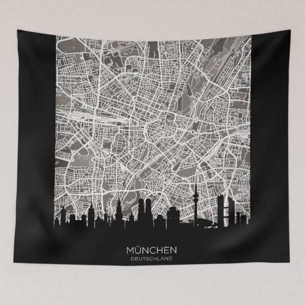Item preview, Munich Skyline Map designed and sold by ArtPrints.