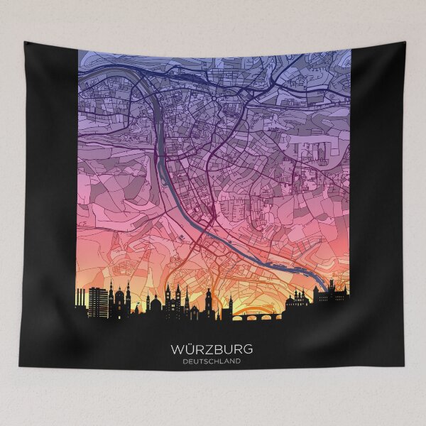 Item preview, Würzburg Skyline Map designed and sold by ArtPrints.