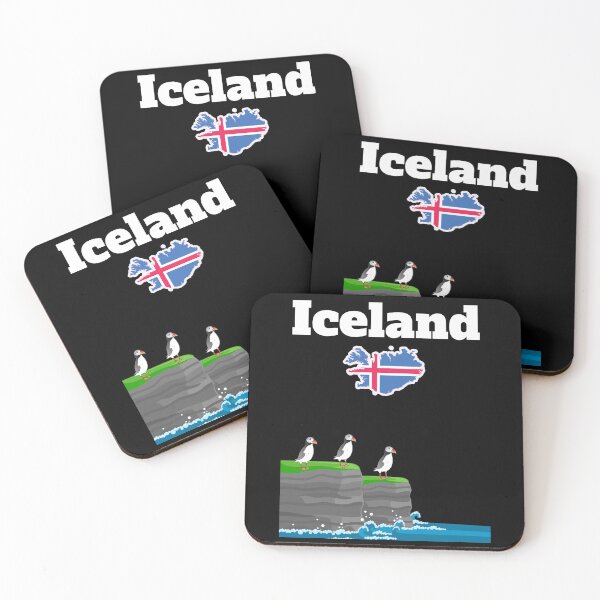 Item preview, Iceland trip souvenir Puffin Colony on Sea Cliffs Iceland flag Iceland map designed and sold by Artstastic.