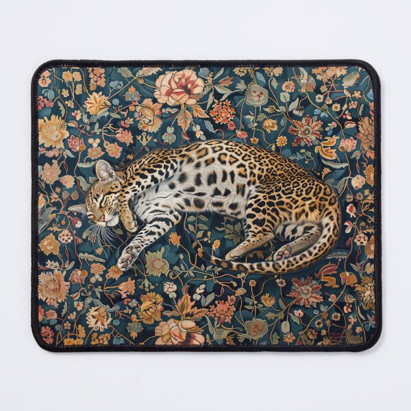 Item preview, Ocelot Sleeping on a Floral Rug designed and sold by kansaikate.