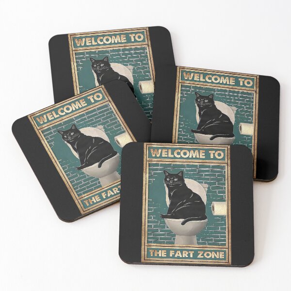 Item preview, Welcome to the fart Zone - Cute Black cat pooping designed and sold by SameeraDammeyer.