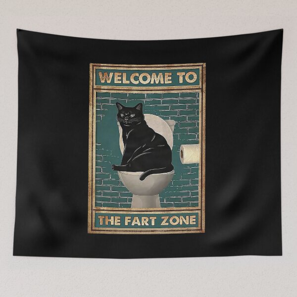 Item preview, Welcome to the fart Zone - Cute Black cat pooping designed and sold by SameeraDammeyer.