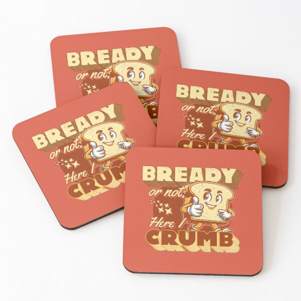 Item preview, Bready or Not, Here I Crumb Retro Cartoon Bread Pun designed and sold by CRHPOD20.