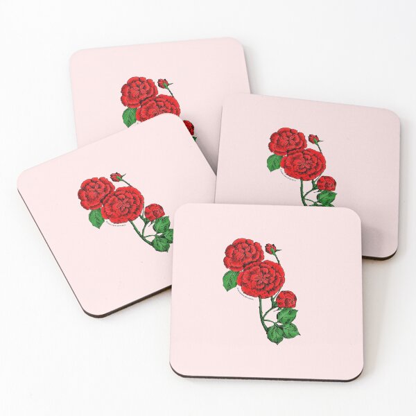 Item preview, Bright Red Pompon Rose Bloom Double 16-25 Petals In 3+ Rows designed and sold by zenithcreative.
